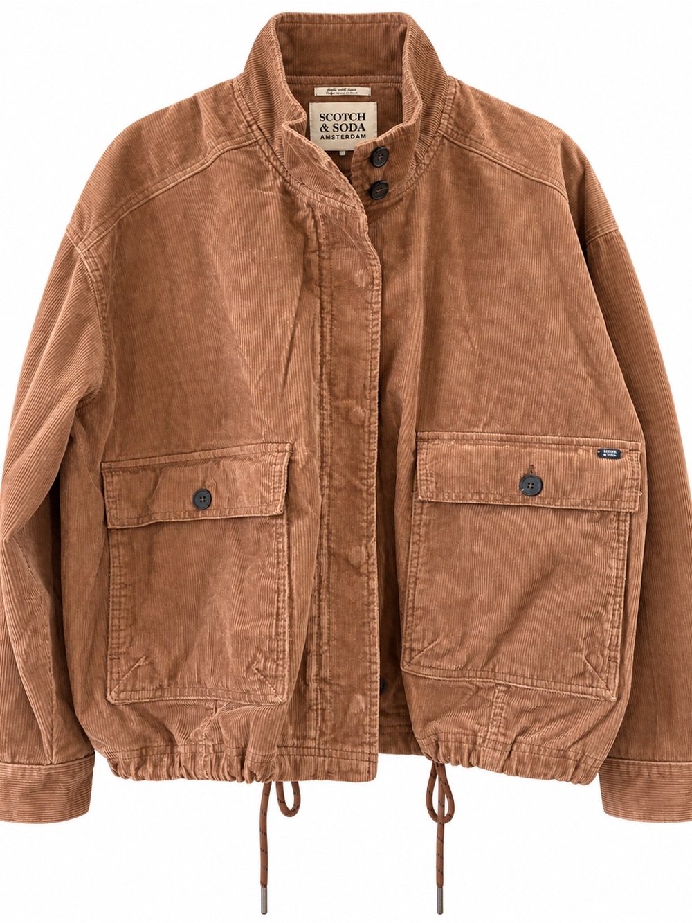 Scotch & Soda Corduroy Bomber Jacket in Rust Brown